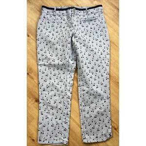 Anthropologie Cartonnier Ankle Pant Womens 12 Blue Cherries